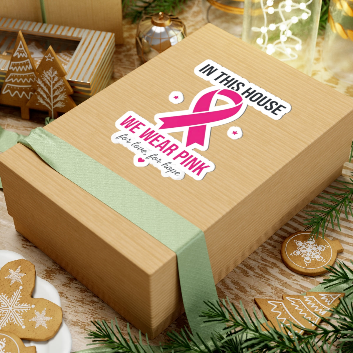 We Wear Pink Ribbon Sticker | Breast Cancer Awareness, Support Decal