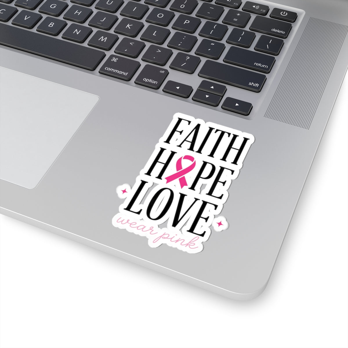 Faith Hope Love Ribbon Sticker | Breast Cancer Awareness, Pink SupportFaith Hope Love Ribbon Sticker | Breast Cancer Awareness, Pink Support