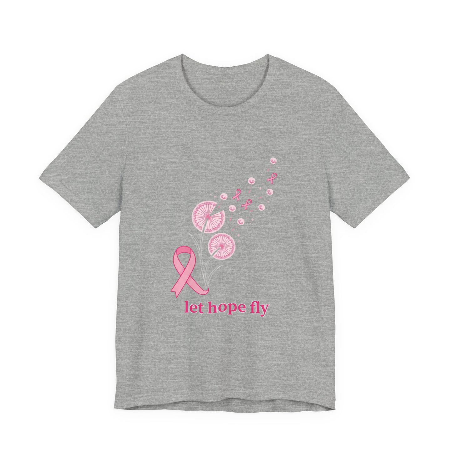 Let Hope Fly Breast Cancer Ribbon T-Shirt | Pink Awareness Tee