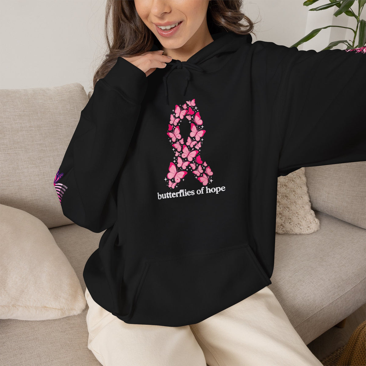 Pink Ribbon Support Hoodie | Breast Cancer Awareness, Survivor Solidarity