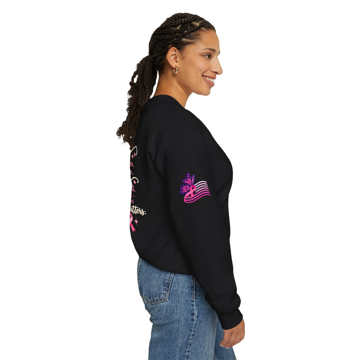 Breast Cancer Awareness Geese Crewneck Sweatshirt | Pink Ribbon