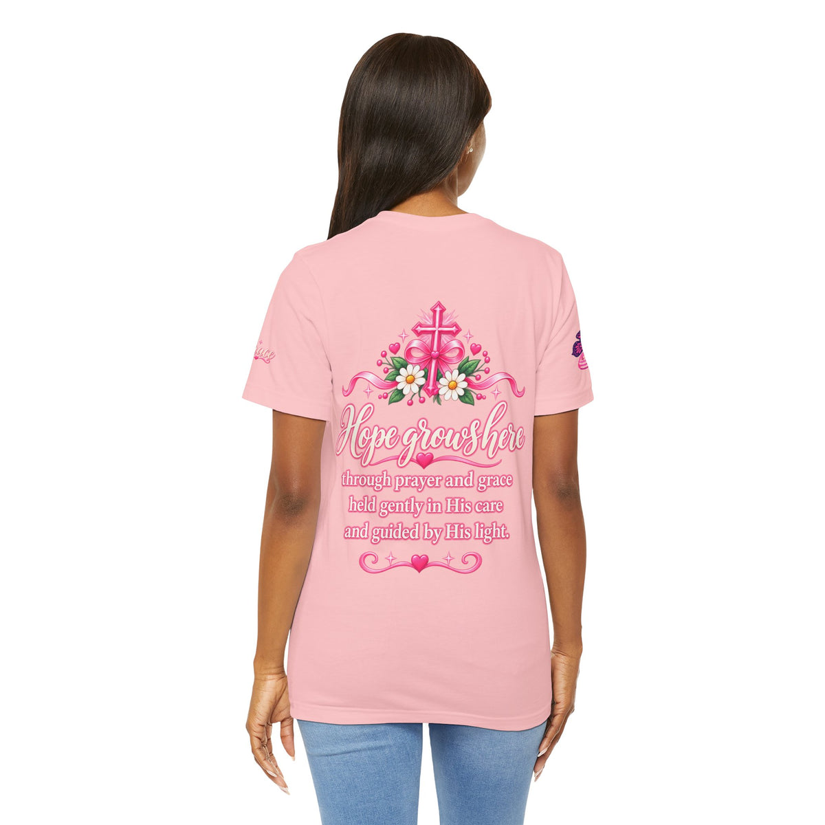 Hope Grows Here Ribbon Tee | Breast Cancer Awareness, Pink Floral