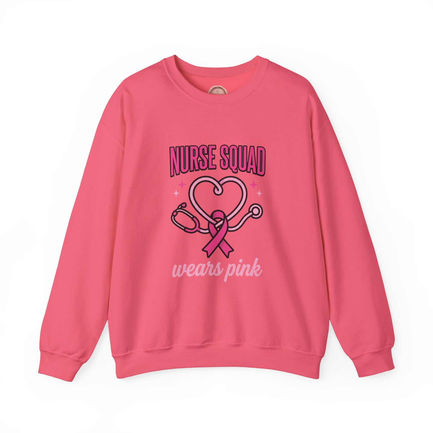 Crewneck Sweatshirt | Nurse Squad Wears Pink | Breast Cancer Awareness Nurse Pullover