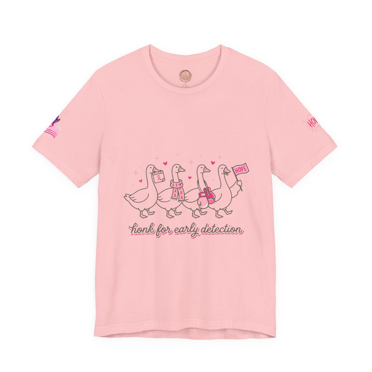 Think Pink Ribbon Geese T-Shirt | Breast Cancer Awareness, Survivor Support