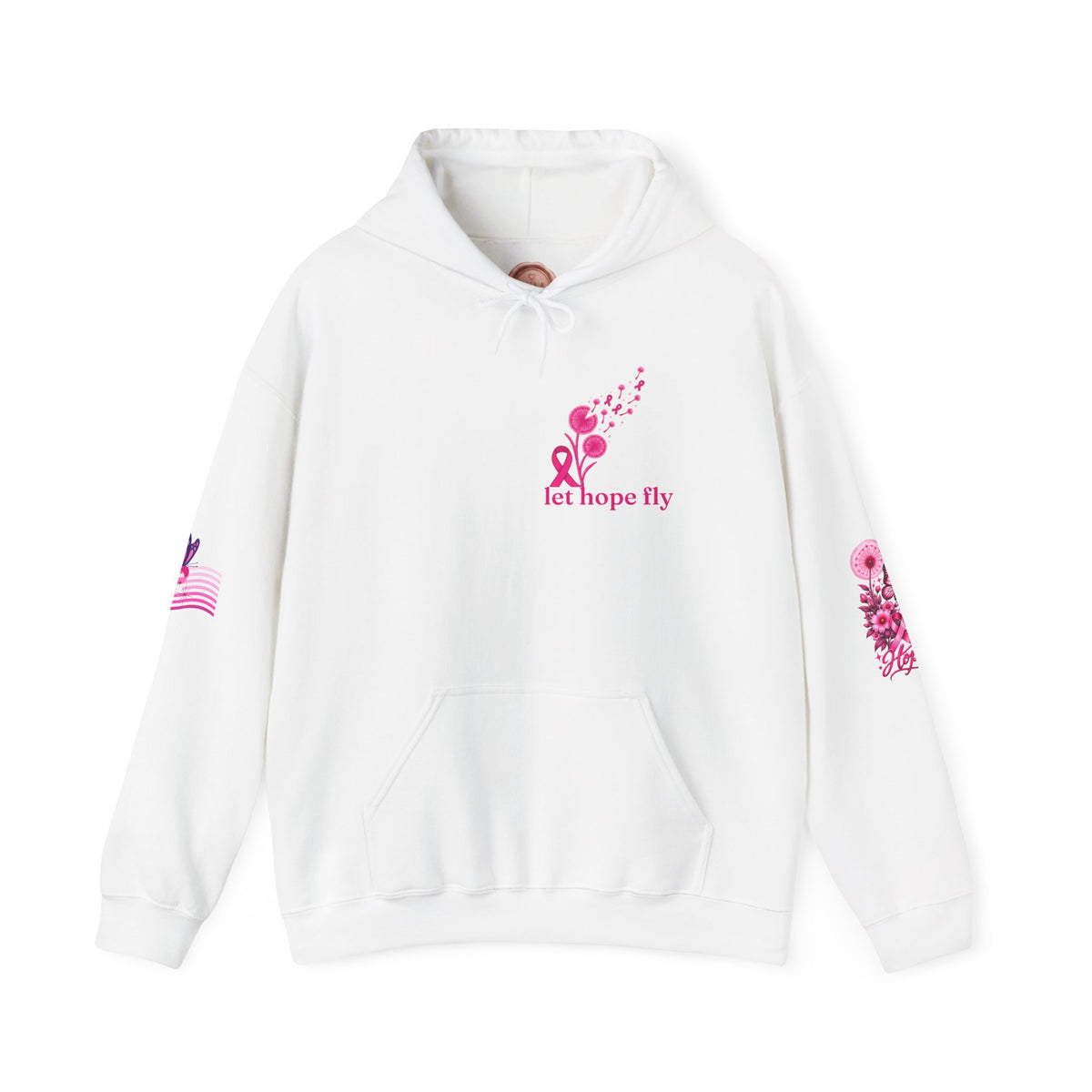 Pink Ribbon "Let Hope Fly" Hoodie | Breast Cancer Awareness Inspirational Gift | Hope & Encouragement Pullover