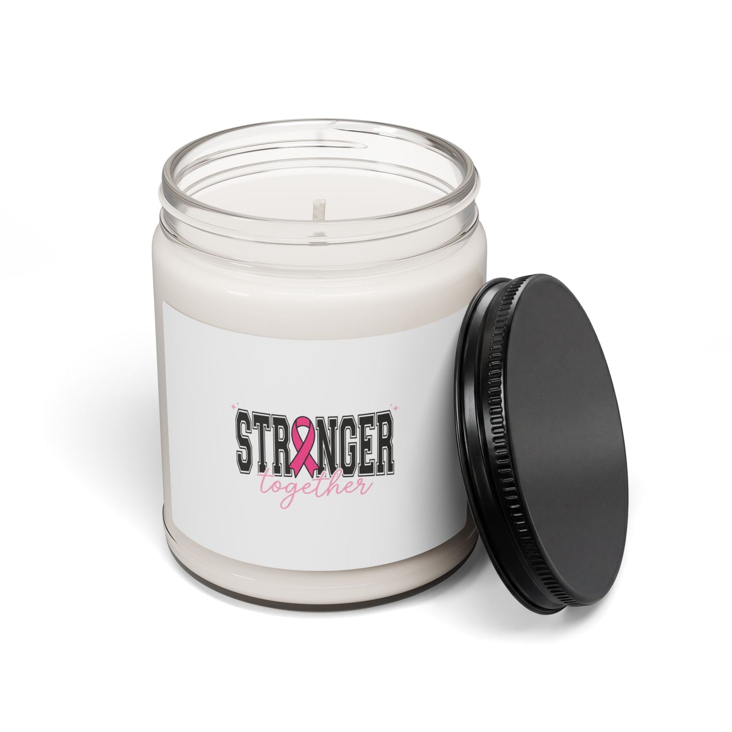 Stronger Together Candle | Breast Cancer Awareness Soy Candle, Pink Ribbon