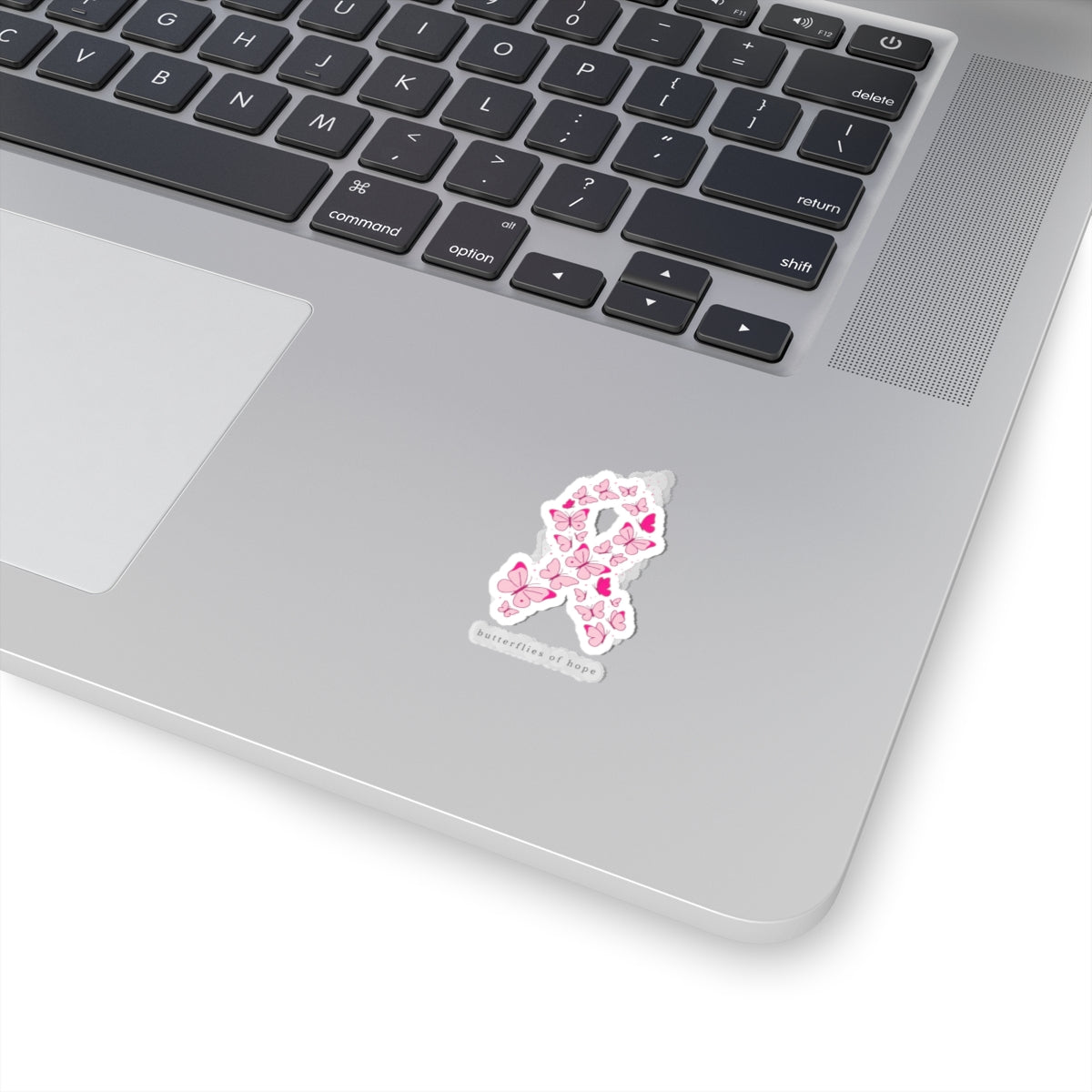 Butterflies of Hope Ribbon Sticker | Breast Cancer Awareness, Pink Ribbon