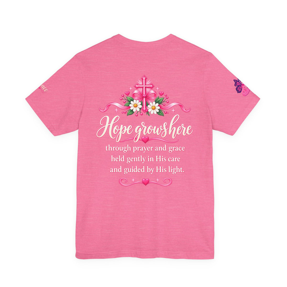 Hope Grows Here Ribbon Tee | Breast Cancer Awareness, Pink Floral