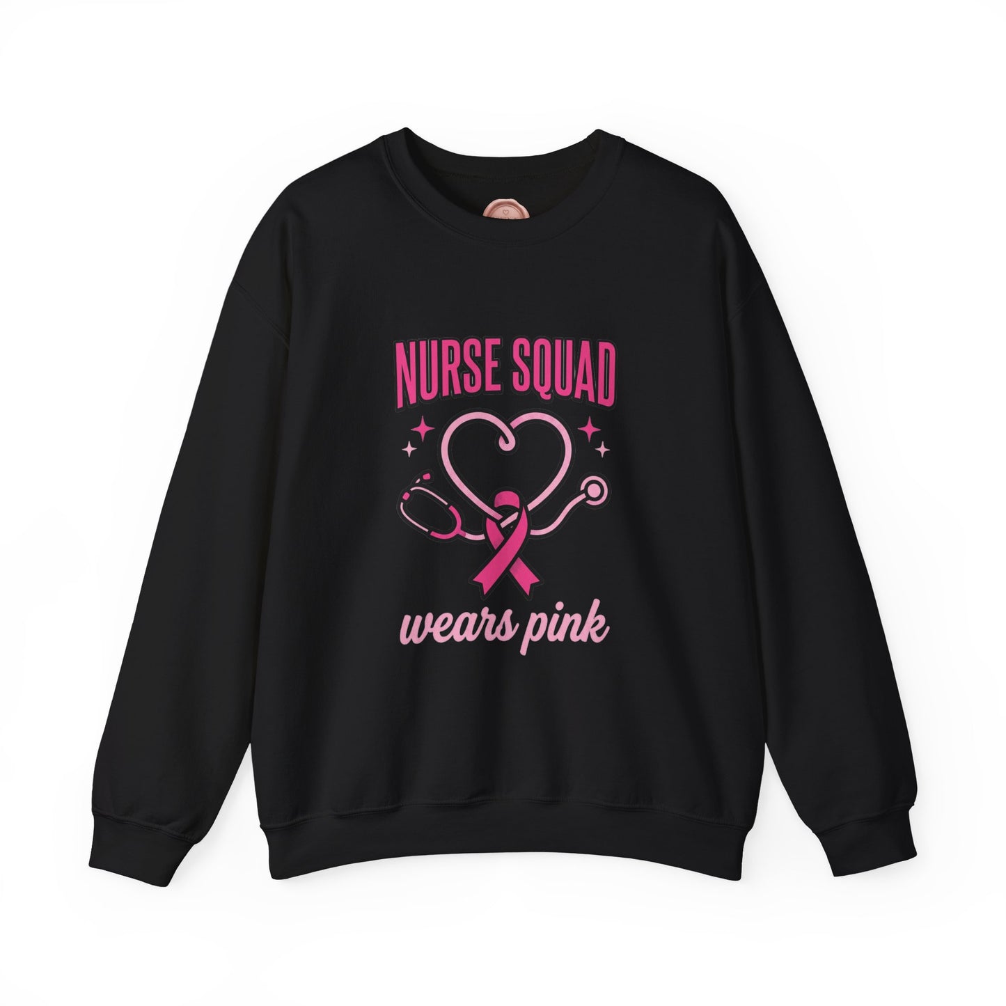 Crewneck Sweatshirt | Nurse Squad Wears Pink | Breast Cancer Awareness Nurse Pullover