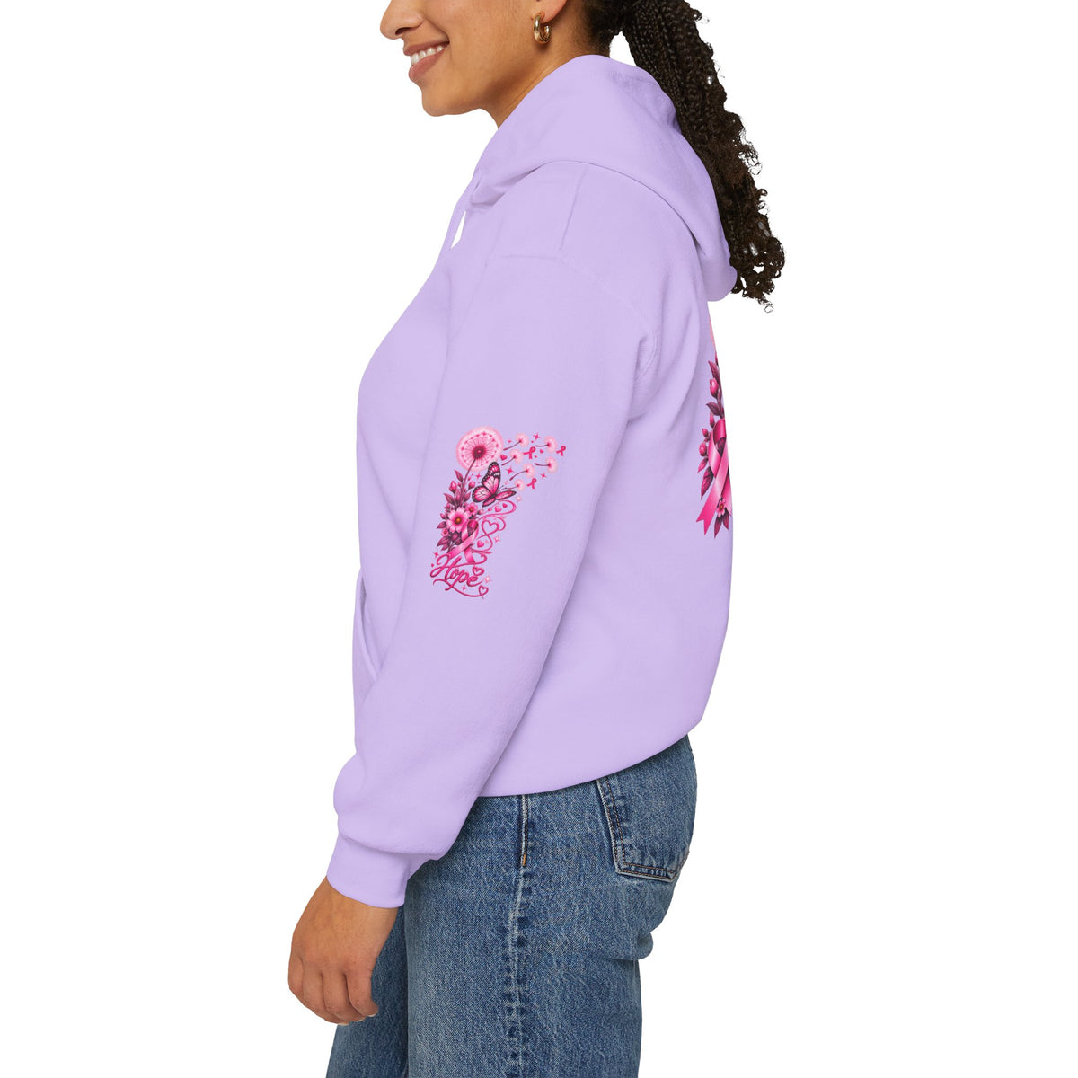 Pink Ribbon "Let Hope Fly" Hoodie | Breast Cancer Awareness Inspirational Gift | Hope & Encouragement Pullover
