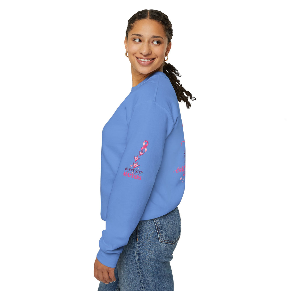Breast Cancer Awareness Geese Crewneck Sweatshirt | Pink Ribbon