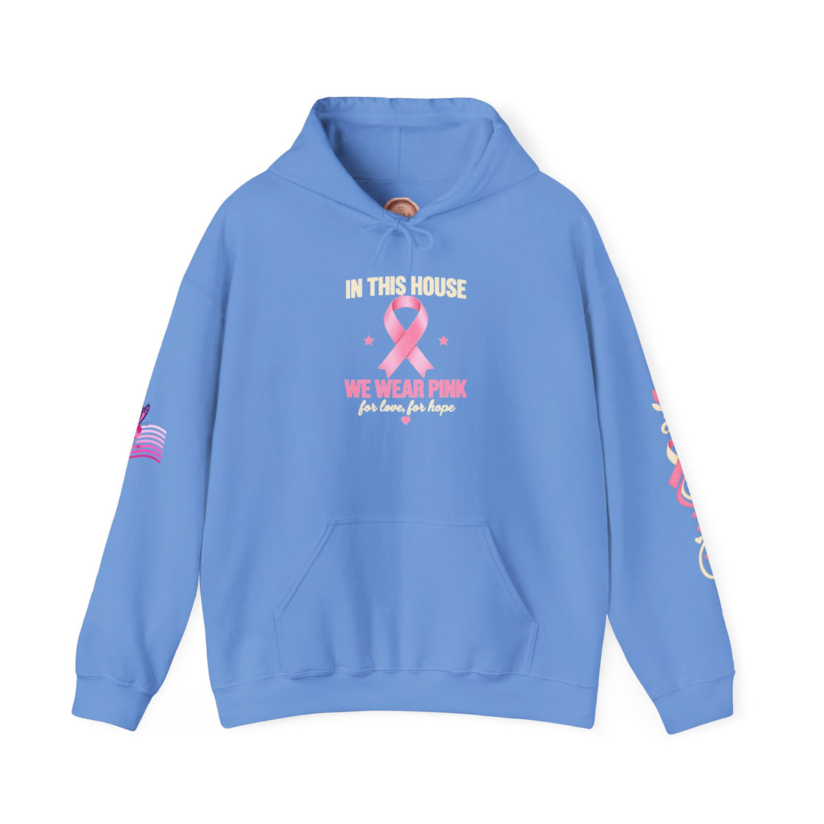In This House We Wear Pink Hoodie | Breast Cancer Awareness, Faith & Hope