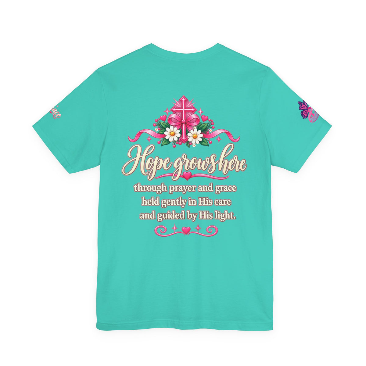 Hope Grows Here Ribbon Tee | Breast Cancer Awareness, Pink Floral