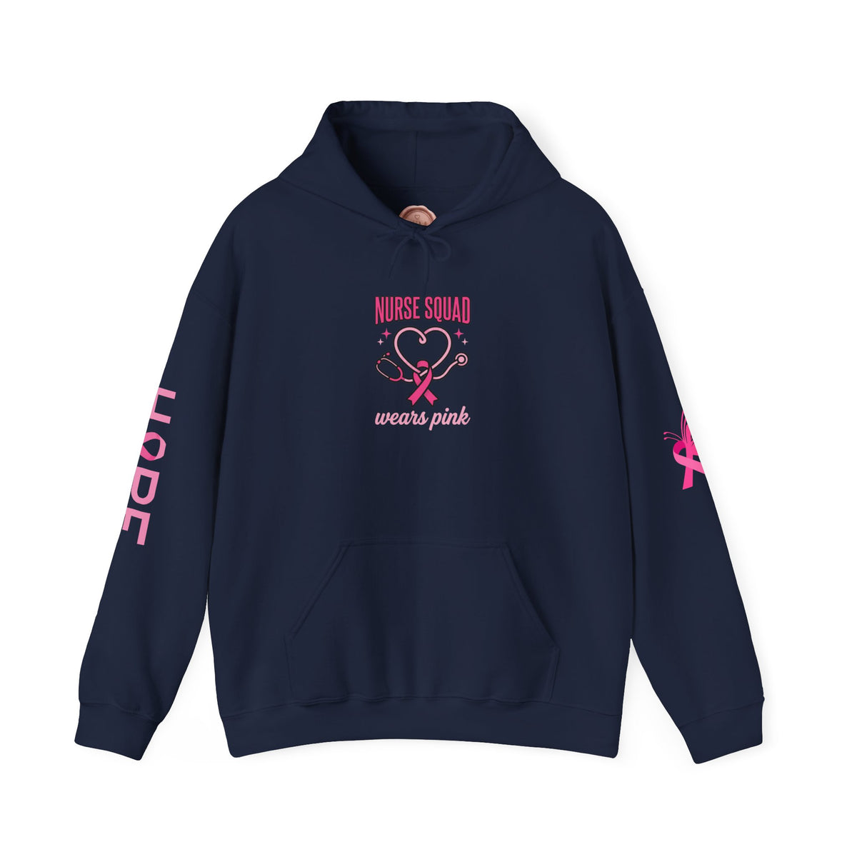 Nurse Squad Wears Pink Hoodie | Breast Cancer Awareness Nurse Pullover | Pink Ribbon Support Hoodie