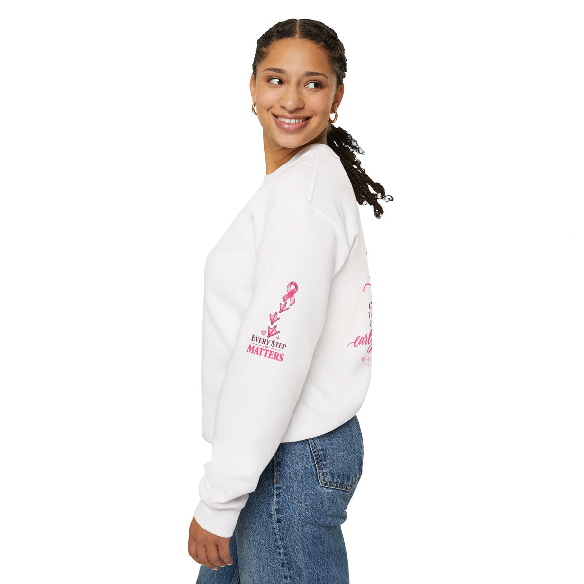 Breast Cancer Awareness Geese Crewneck Sweatshirt | Pink Ribbon