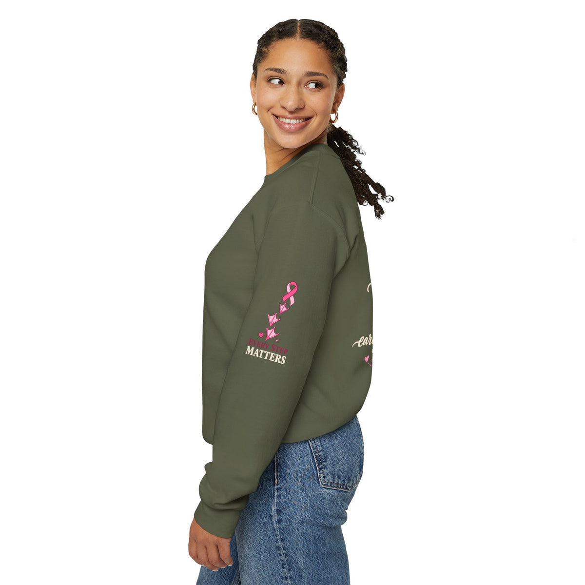 Breast Cancer Awareness Geese Crewneck Sweatshirt | Pink Ribbon
