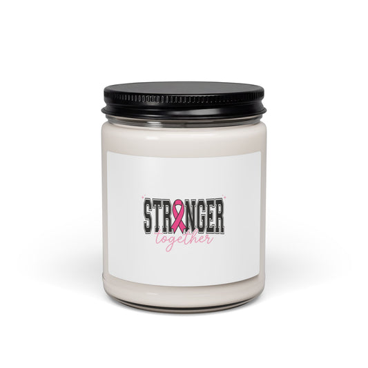Stronger Together Candle | Breast Cancer Awareness Soy Candle, Pink Ribbon
