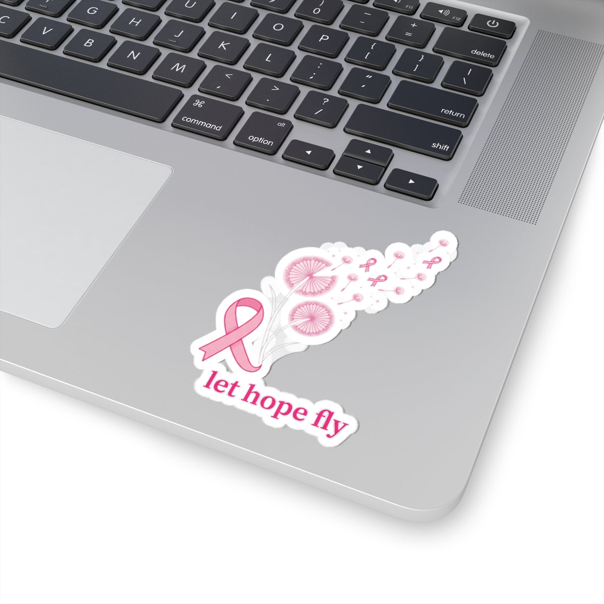 Let Hope Fly pink ribbon sticker | Breast Cancer Awareness, solidarity decal