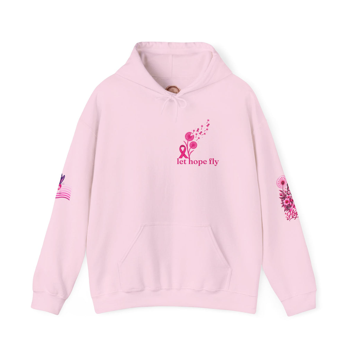 Pink Ribbon "Let Hope Fly" Hoodie | Breast Cancer Awareness Inspirational Gift | Hope & Encouragement Pullover