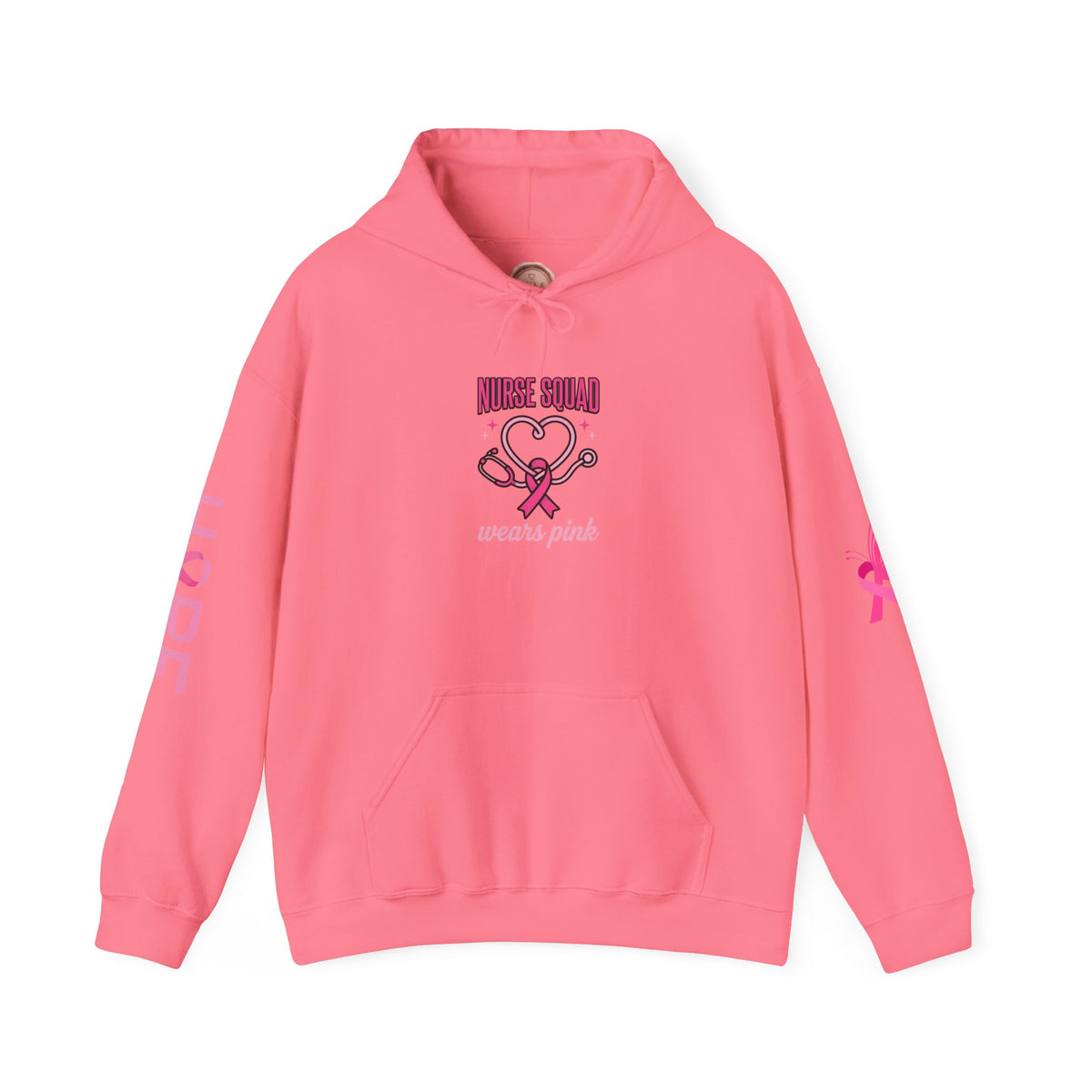 Nurse Squad Wears Pink Hoodie | Breast Cancer Awareness Nurse Pullover | Pink Ribbon Support Hoodie