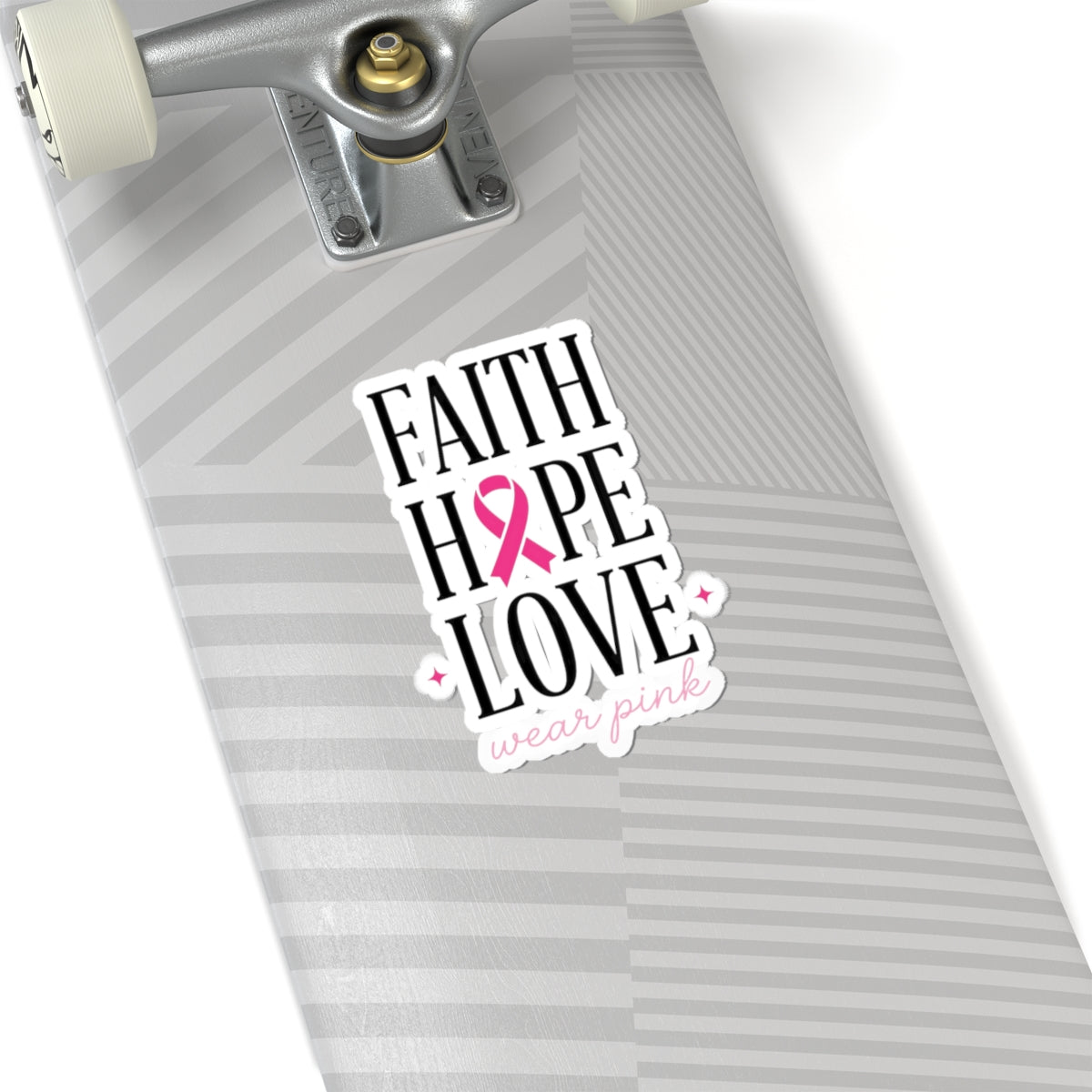 Faith Hope Love Ribbon Sticker | Breast Cancer Awareness, Pink SupportFaith Hope Love Ribbon Sticker | Breast Cancer Awareness, Pink Support