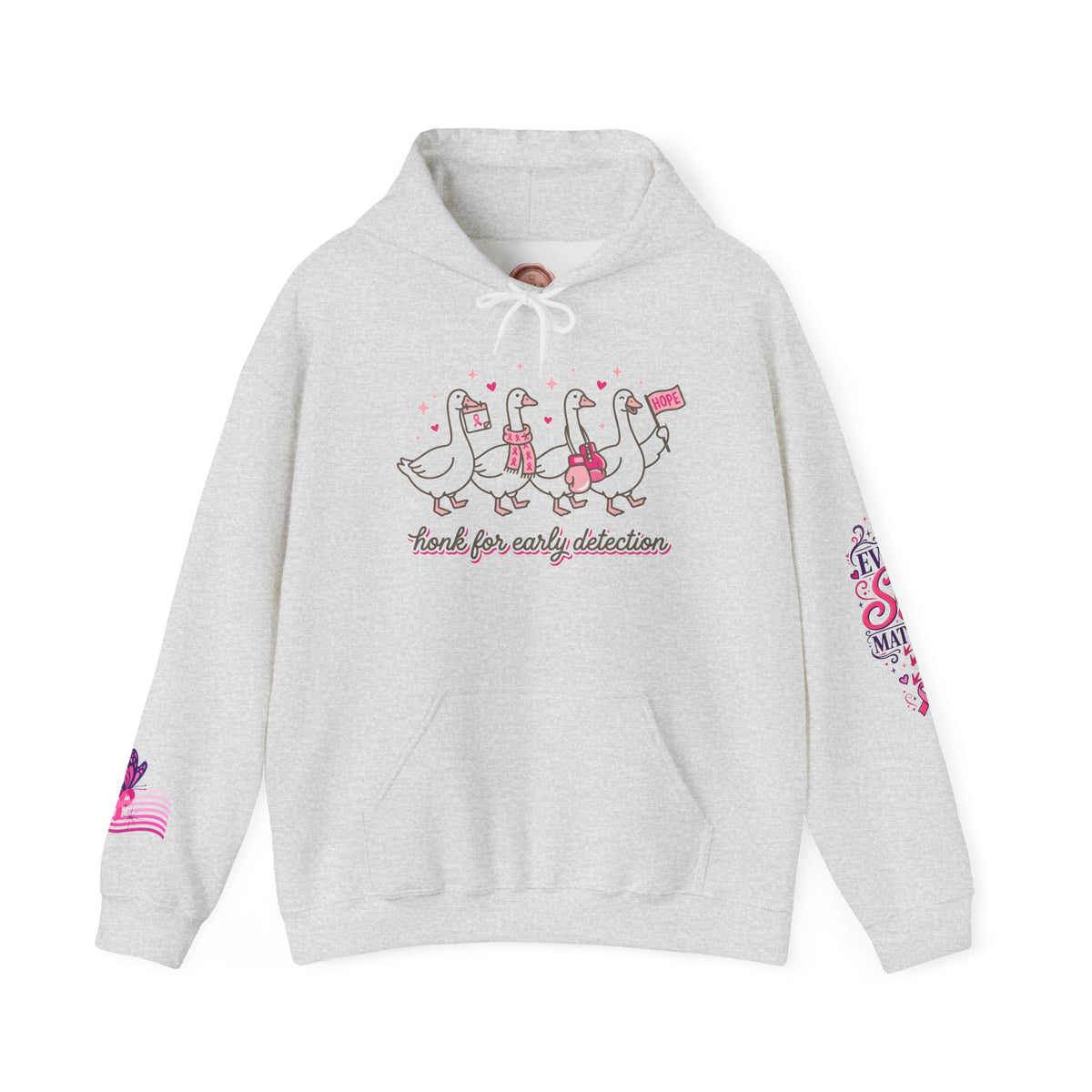 Breast Cancer Ribbon Support Hoodie | Honk for Early Detection | Pink Awareness