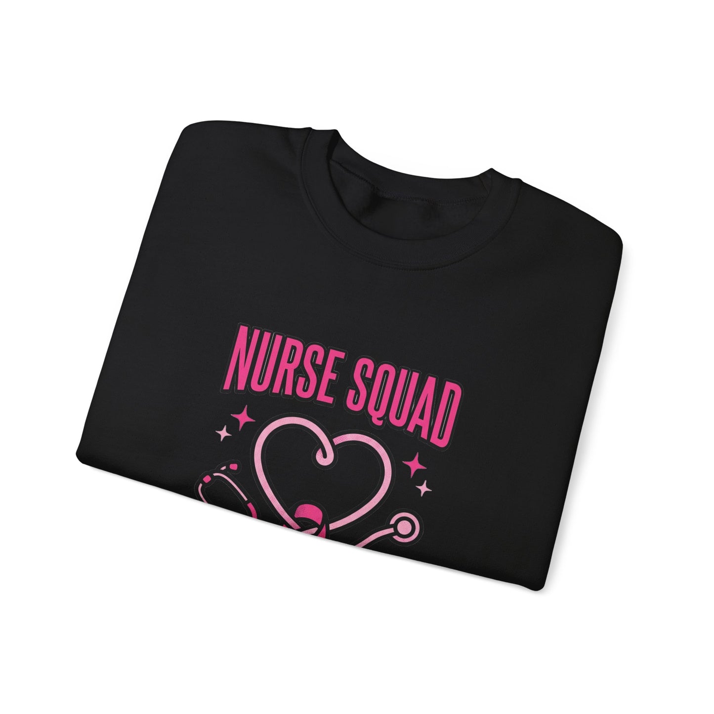 Nurse Squad Ribbon Crewneck | Breast Cancer Awareness, Pink Stethoscope