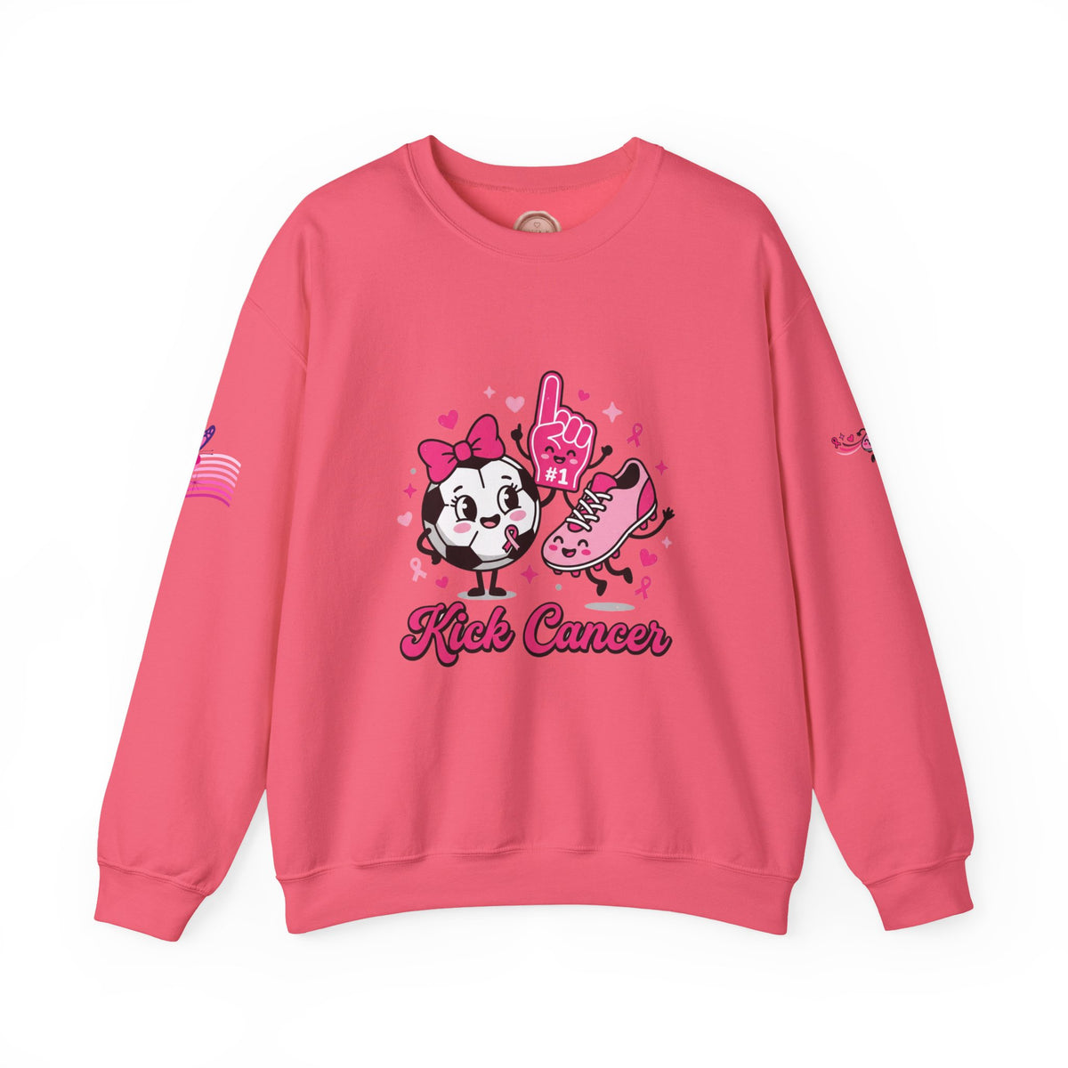 Kick Cancer Crewneck Sweatshirt | Breast Cancer Awareness, Pink Ribbon