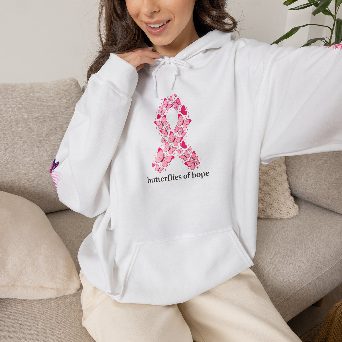 Pink Ribbon Support Hoodie | Breast Cancer Awareness, Survivor Solidarity