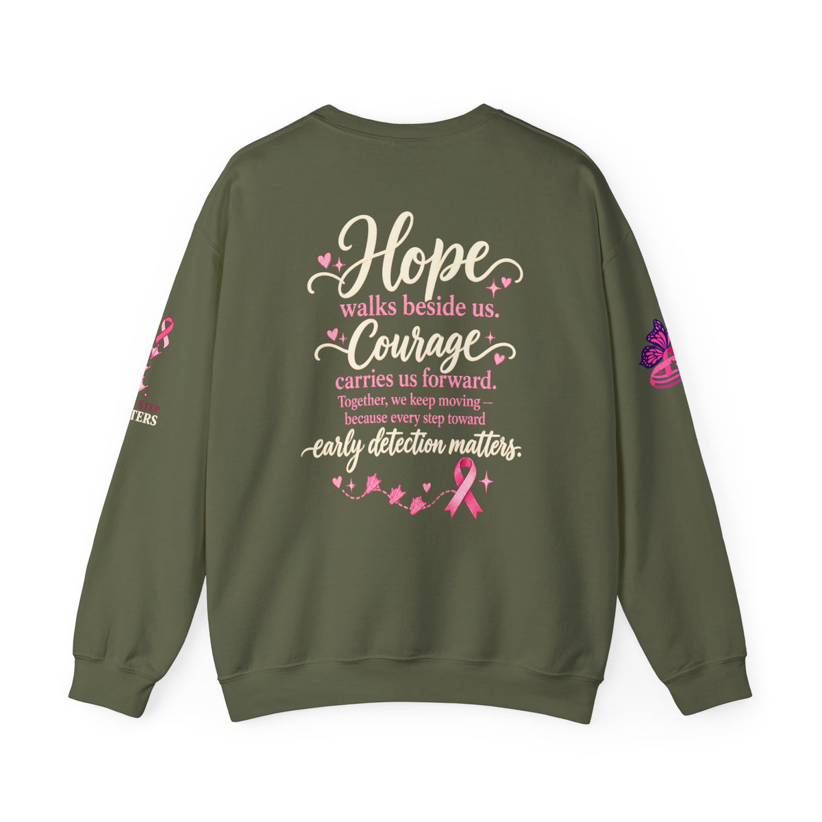 Breast Cancer Awareness Geese Crewneck Sweatshirt | Pink Ribbon