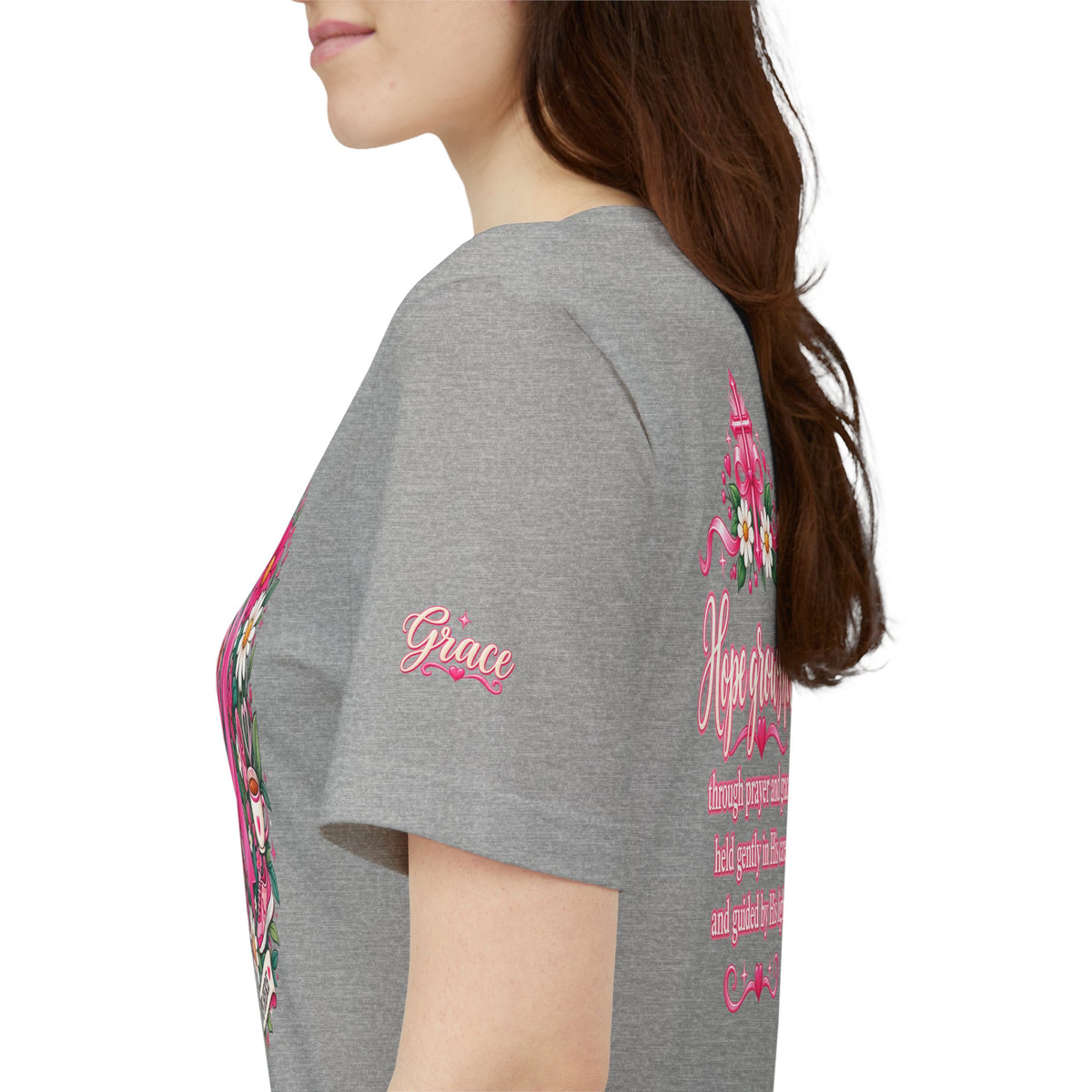 Hope Grows Here Ribbon Tee | Breast Cancer Awareness, Pink Floral