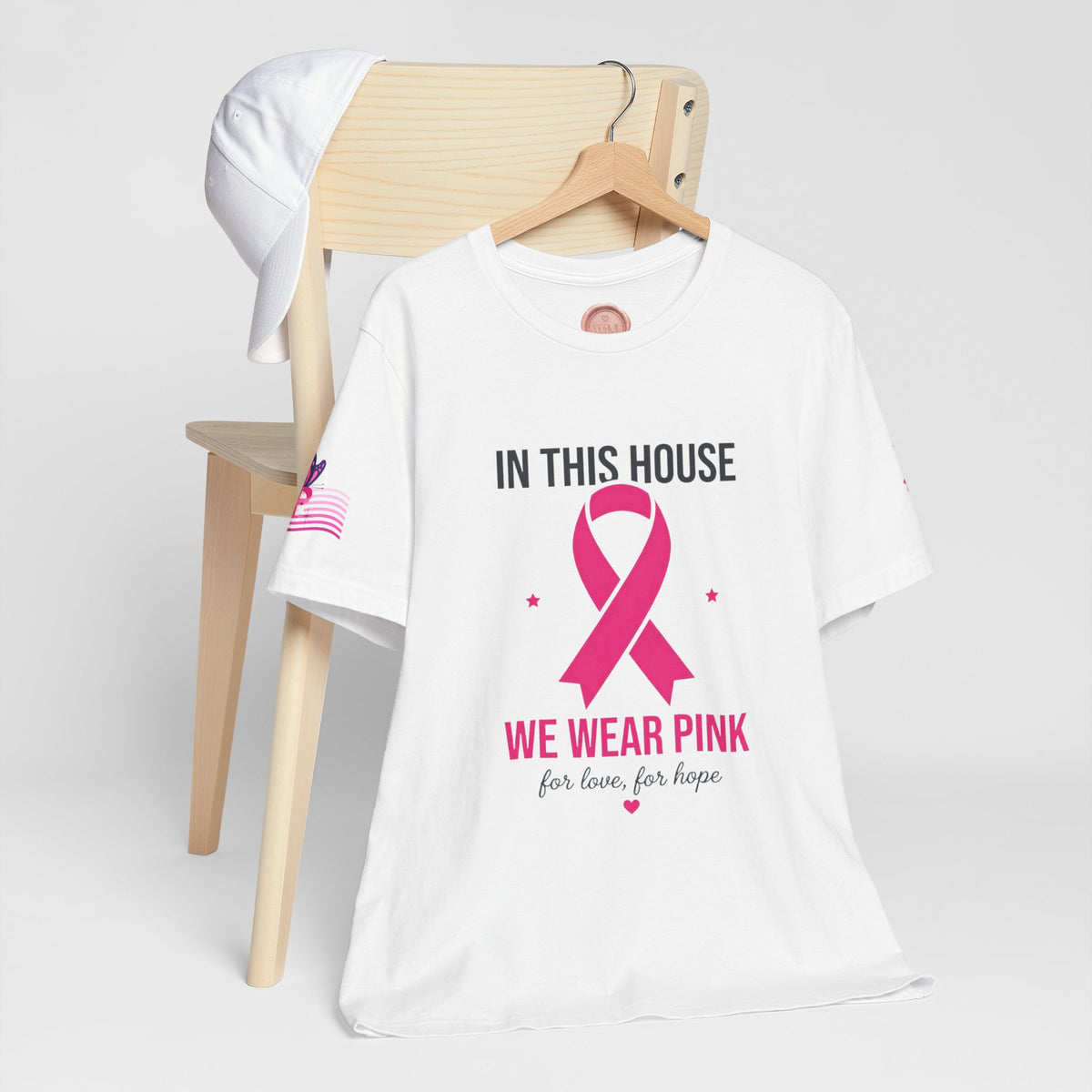 In This House We Wear Pink T-Shirt | Breast Cancer Awareness, Faith & Hope