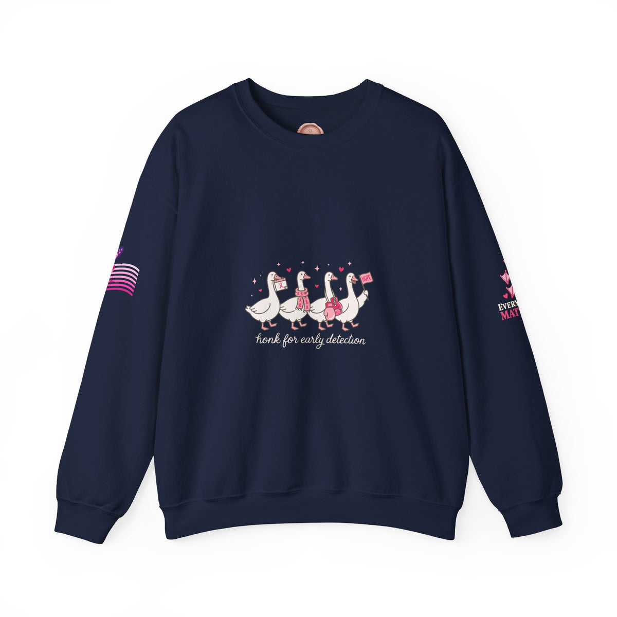 Breast Cancer Awareness Geese Crewneck Sweatshirt | Pink Ribbon