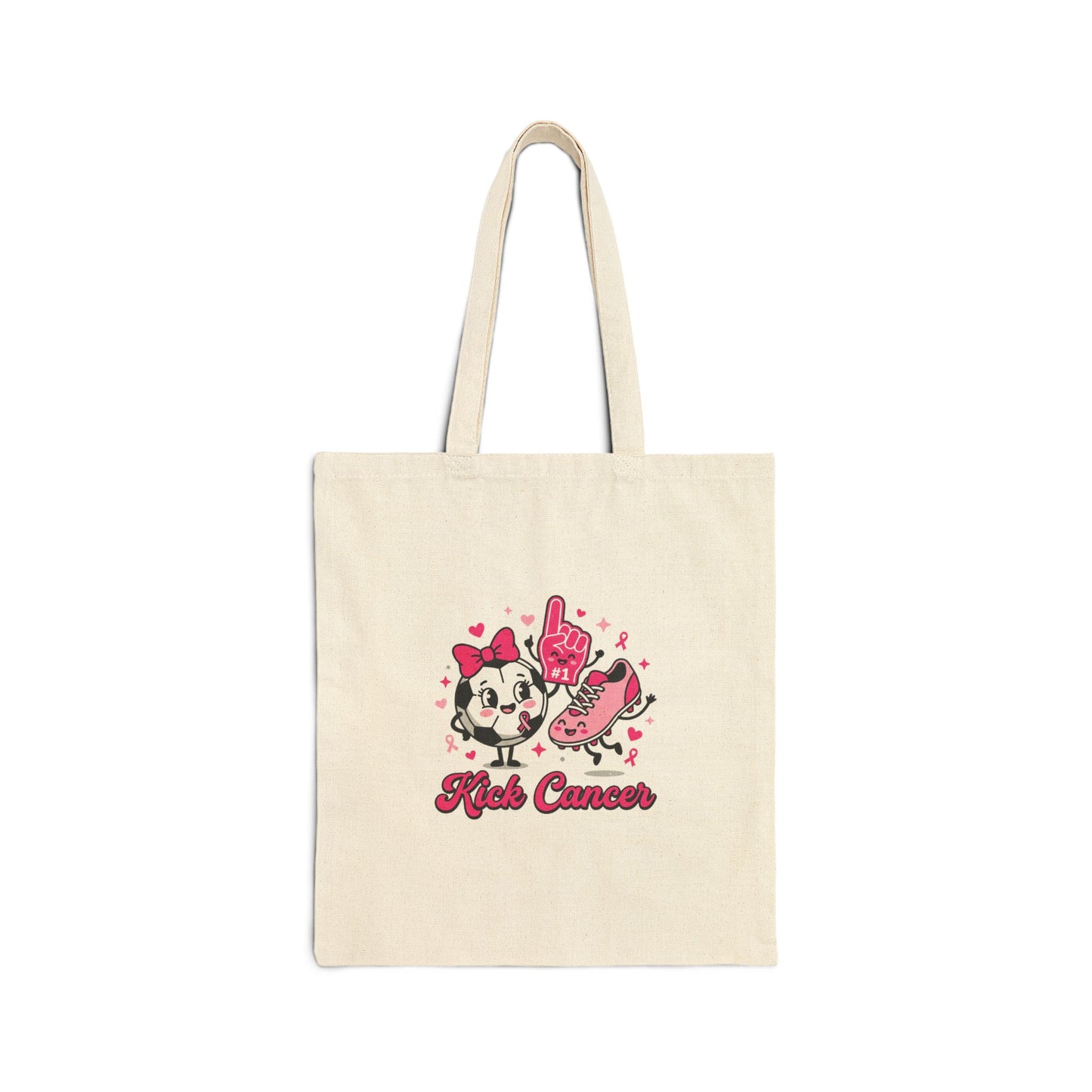 Breast Cancer Ribbon Paw Tote | Pink Awareness Cotton Canvas