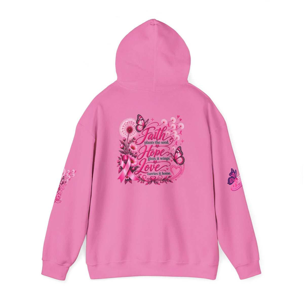 Pink Ribbon "Let Hope Fly" Hoodie | Breast Cancer Awareness Inspirational Gift | Hope & Encouragement Pullover