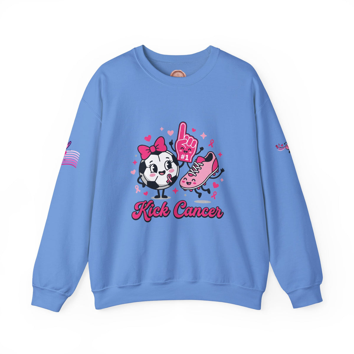 Kick Cancer Crewneck Sweatshirt | Breast Cancer Awareness, Pink Ribbon