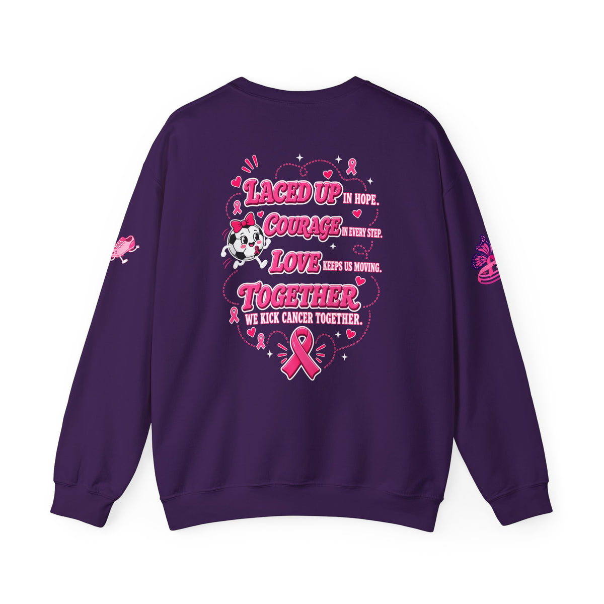 Kick Cancer Crewneck Sweatshirt | Breast Cancer Awareness, Pink Ribbon
