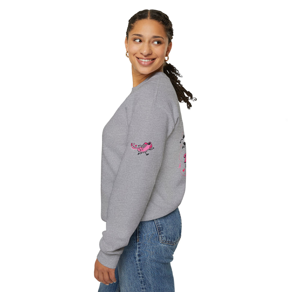 Kick Cancer Crewneck Sweatshirt | Breast Cancer Awareness, Pink Ribbon