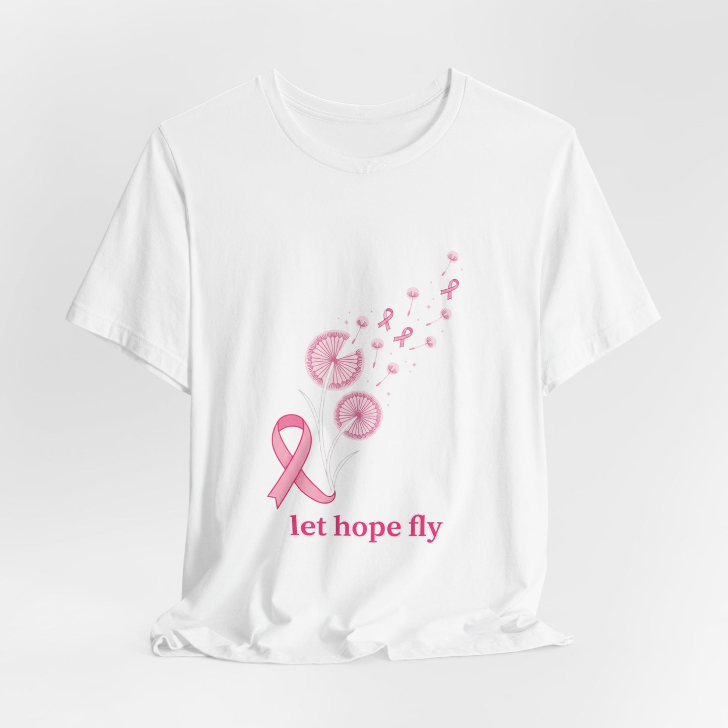 Let Hope Fly Breast Cancer Ribbon T-Shirt | Pink Awareness Tee
