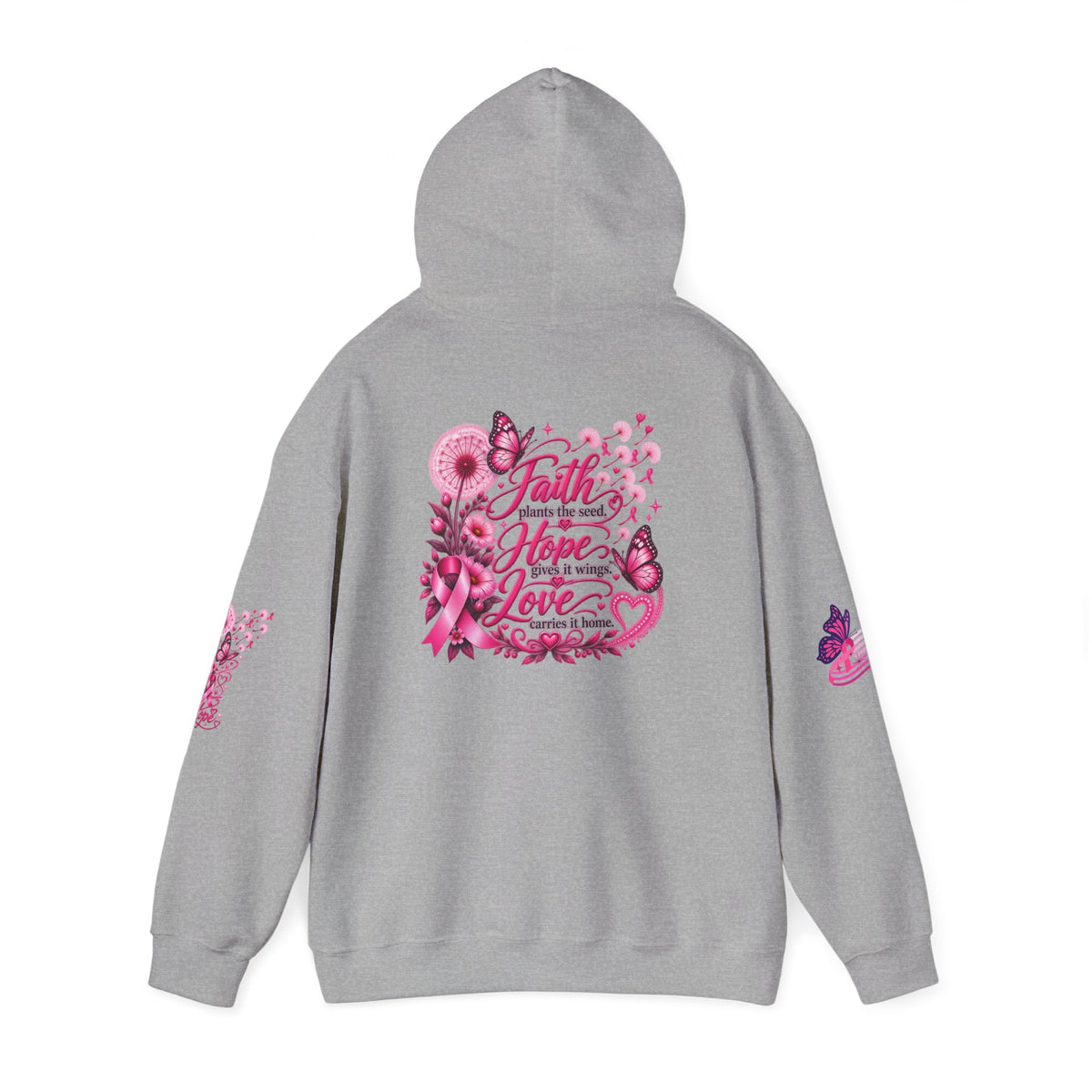 Pink Ribbon "Let Hope Fly" Hoodie | Breast Cancer Awareness Inspirational Gift | Hope & Encouragement Pullover