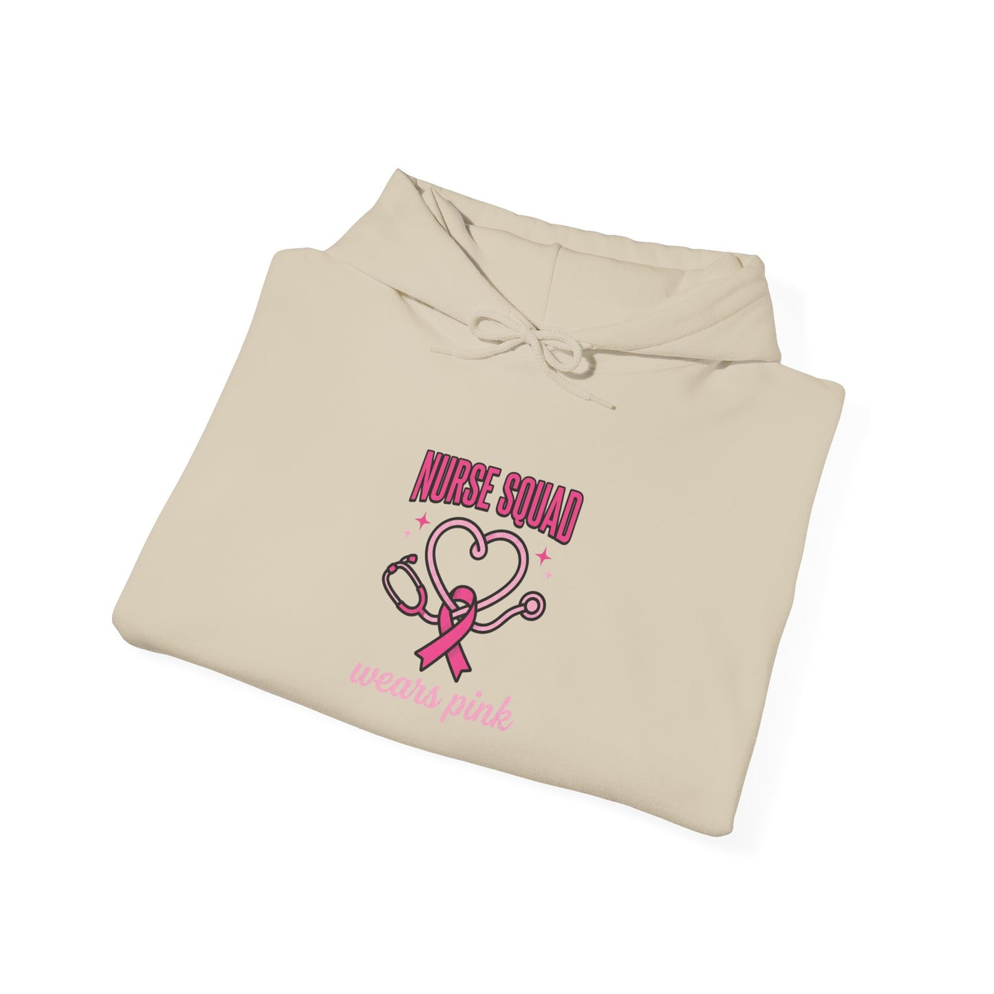 Nurse Squad Pink Ribbon Hoodie | Breast Cancer Awareness, Medical Team