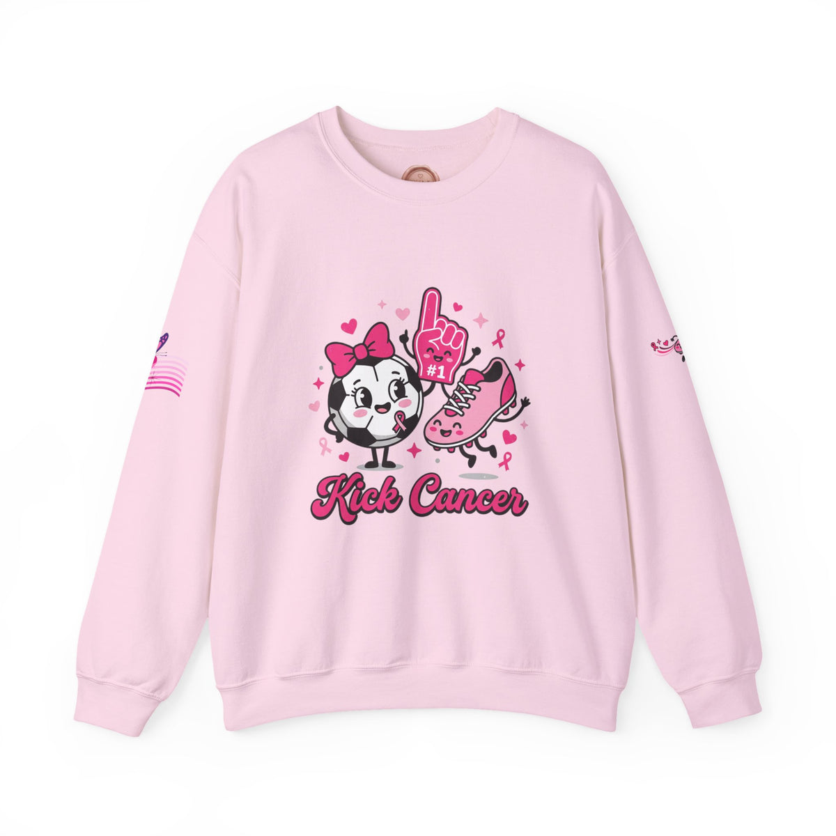 Kick Cancer Crewneck Sweatshirt | Breast Cancer Awareness, Pink Ribbon