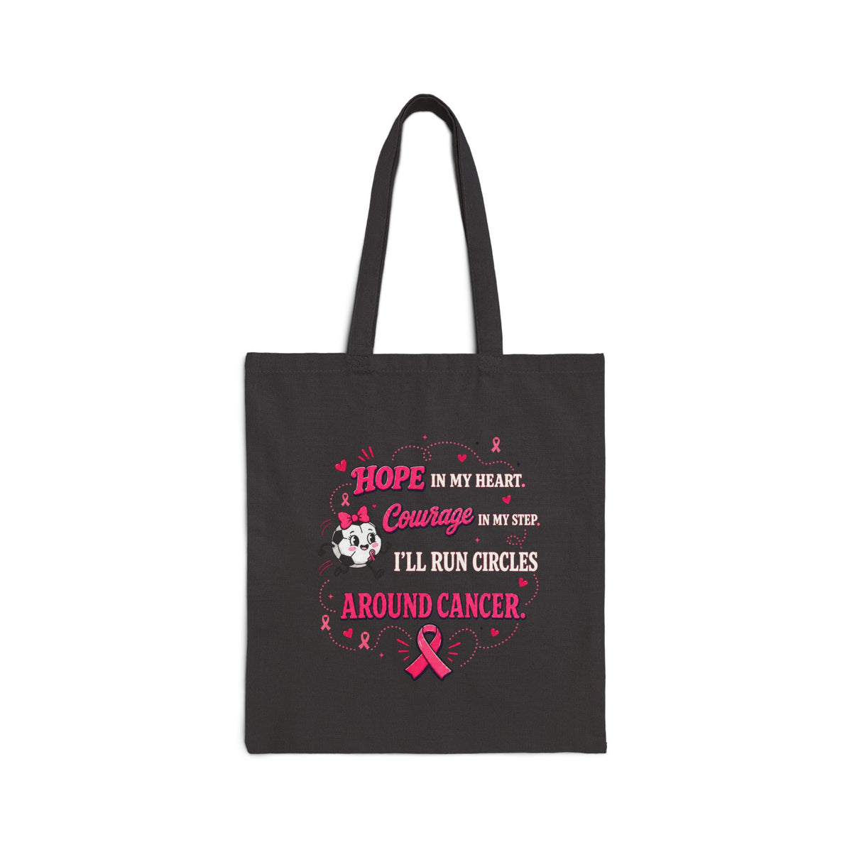 Kick Cancer Breast Cancer Awareness Tote | Pink Ribbon Cotton Canvas