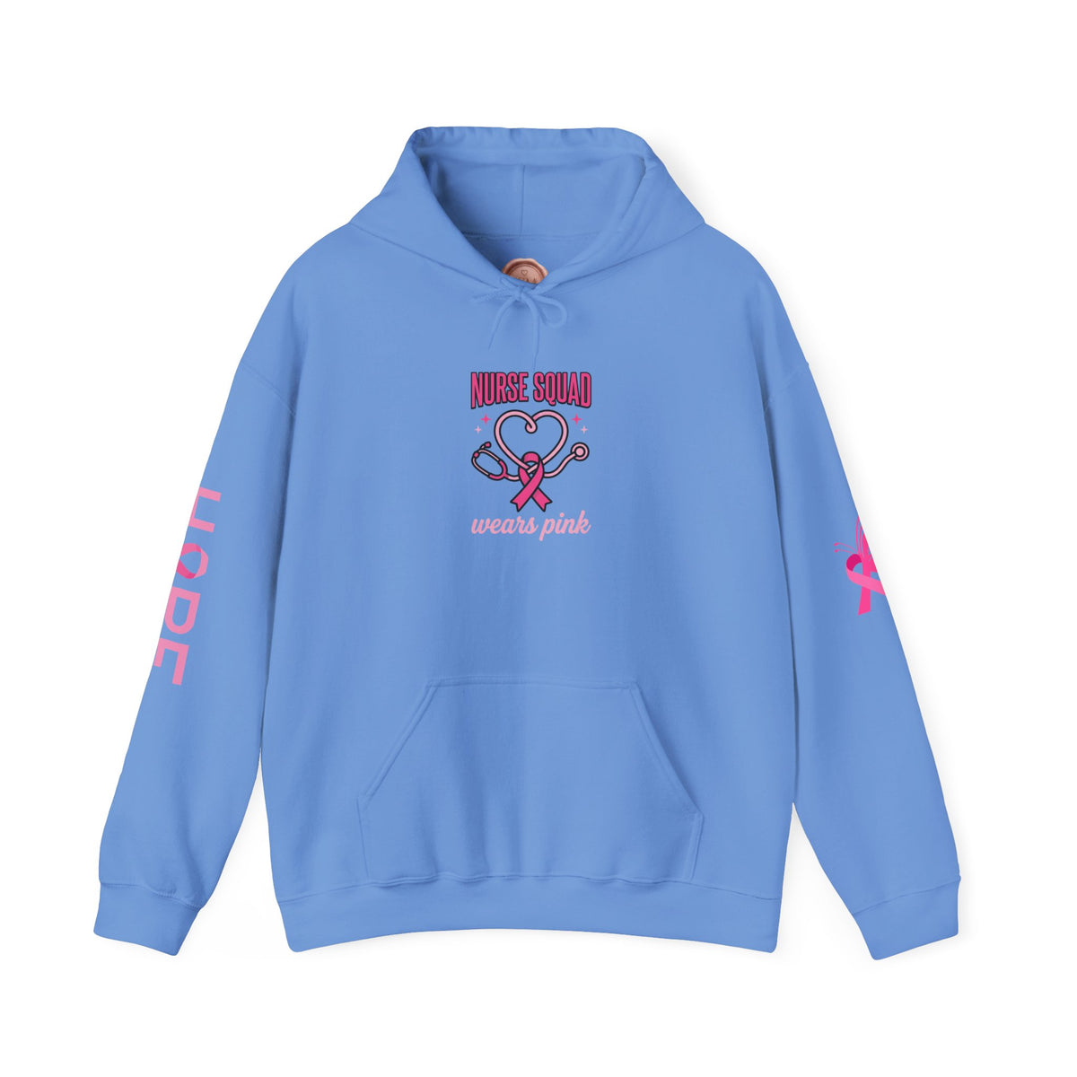 Nurse Squad Wears Pink Hoodie | Breast Cancer Awareness Nurse Pullover | Pink Ribbon Support Hoodie