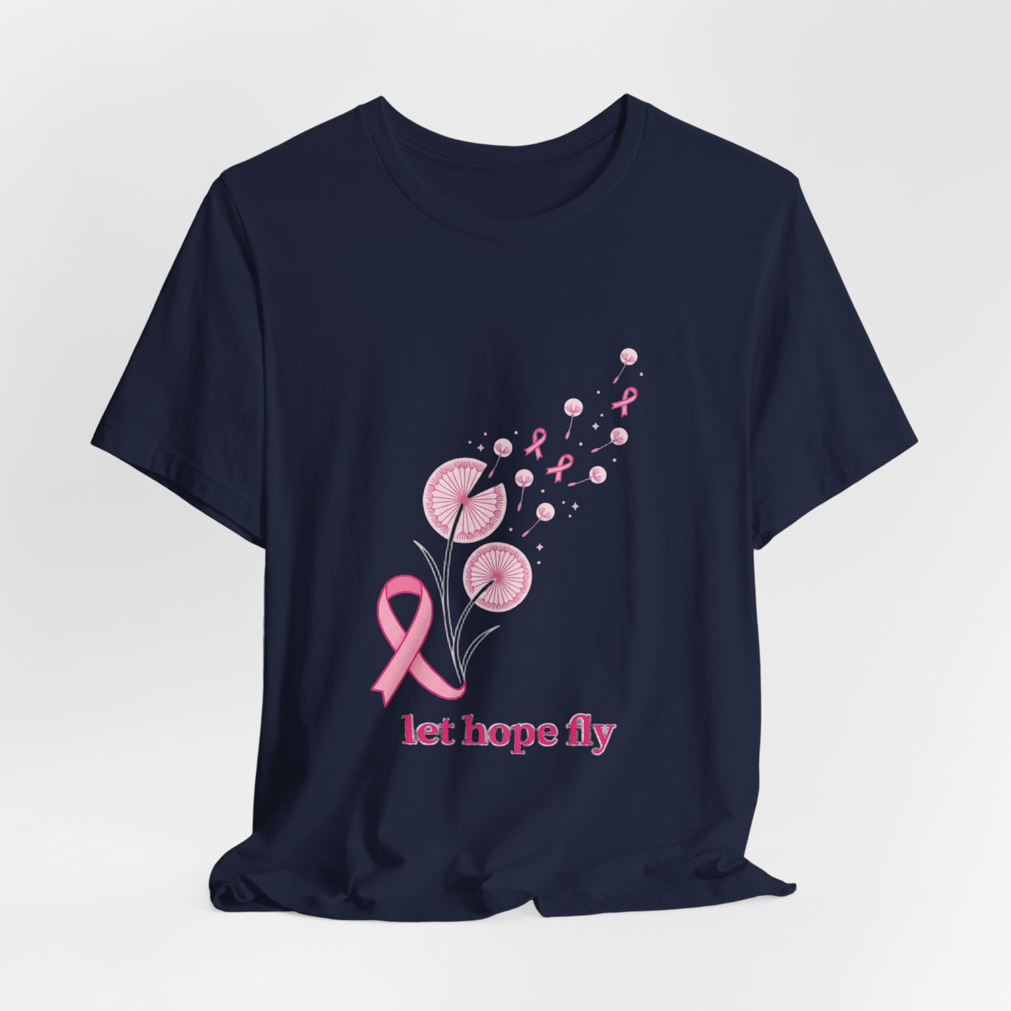Let Hope Fly Breast Cancer Ribbon T-Shirt | Pink Awareness Tee