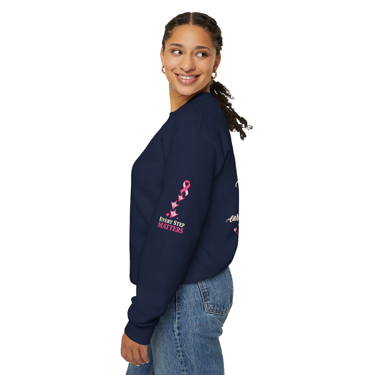 Breast Cancer Awareness Geese Crewneck Sweatshirt | Pink Ribbon
