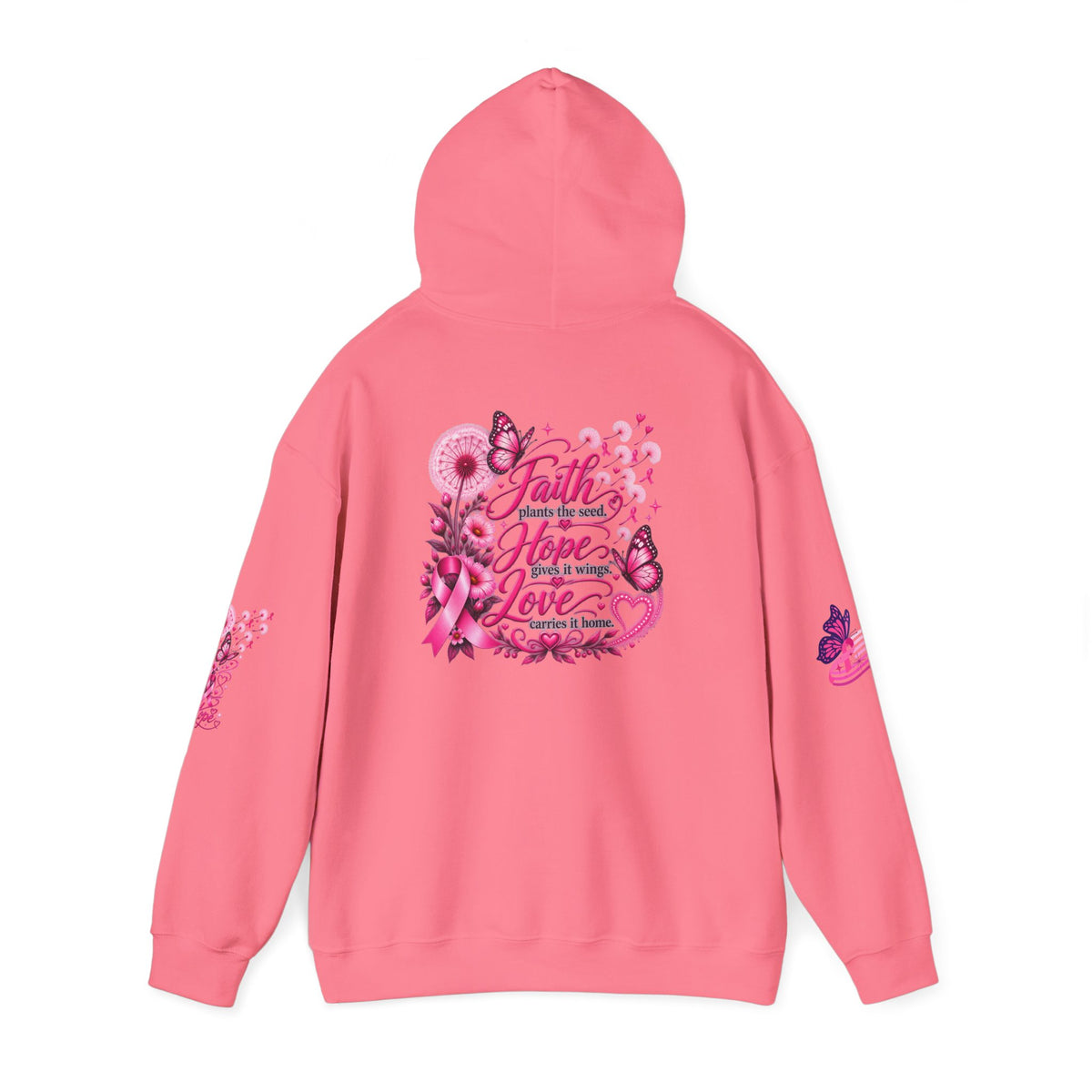 Pink Ribbon "Let Hope Fly" Hoodie | Breast Cancer Awareness Inspirational Gift | Hope & Encouragement Pullover