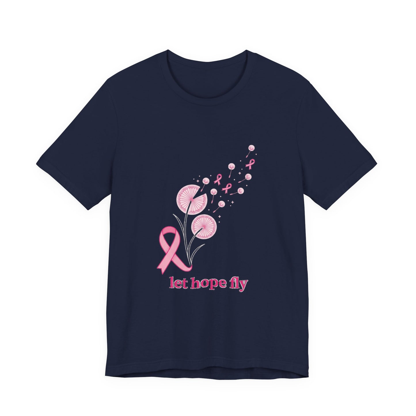 Let Hope Fly Breast Cancer Ribbon T-Shirt | Pink Awareness Tee