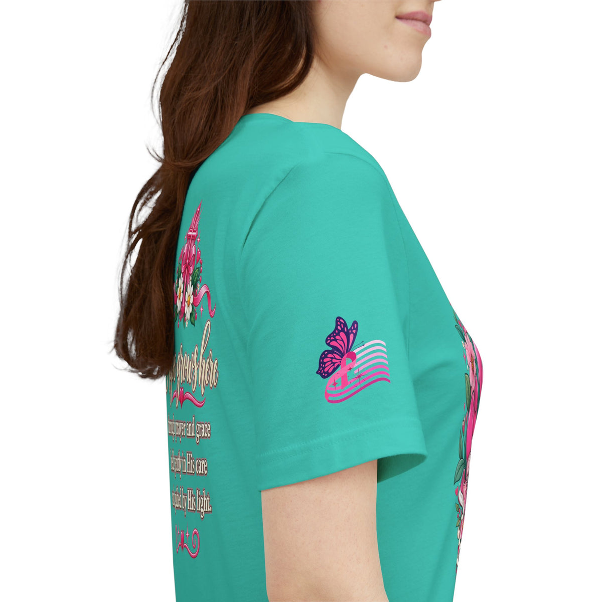 Hope Grows Here Ribbon Tee | Breast Cancer Awareness, Pink Floral