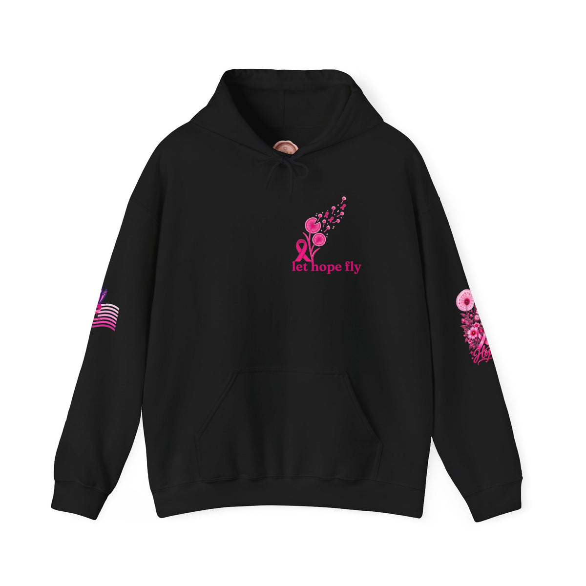 Pink Ribbon "Let Hope Fly" Hoodie | Breast Cancer Awareness Inspirational Gift | Hope & Encouragement Pullover